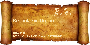 Rosenblum Helén névjegykártya